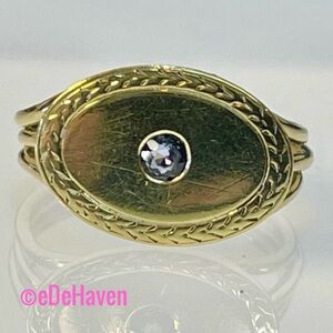 Artisan 14k & 18k sapphire Signet ring